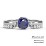 Round Bezel Solitaire with Twin Accents Ring – Sterling Silver with Aquamarine and White Premium Zirconia