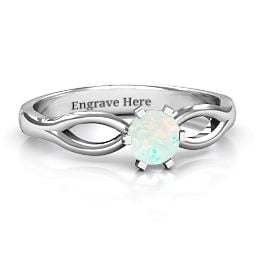 Round Solitaire Figure 8 Shank Ring