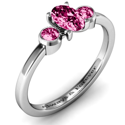 Oval Centre with Twin Bezel Rounds Ring