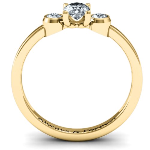 Oval Centre with Twin Bezel Rounds Ring