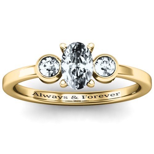 Oval Centre with Twin Bezel Rounds Ring