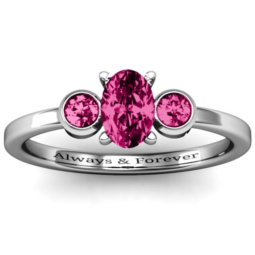 Oval Centre with Twin Bezel Rounds Ring