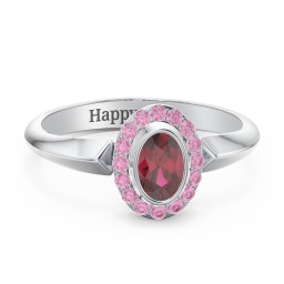 "Royal" Bezel Set Oval Cluster Ring