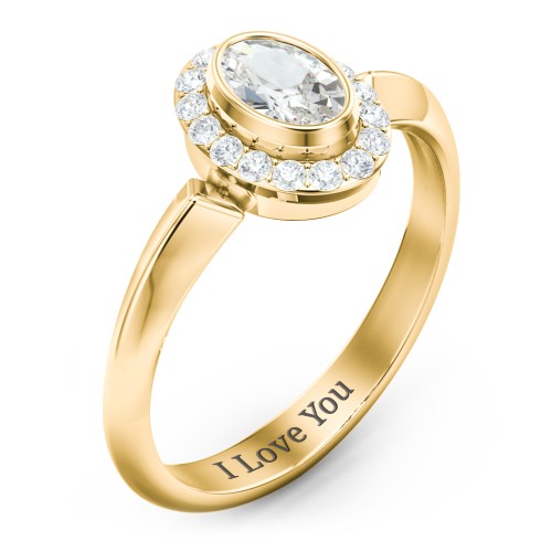 "Royal" Bezel Set Oval Cluster Ring