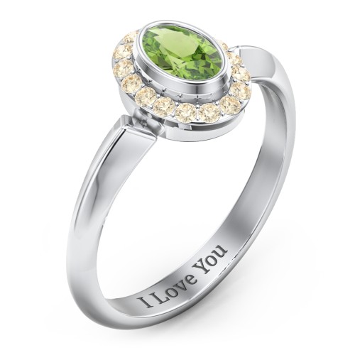 "Royal" Bezel Set Oval Cluster Ring