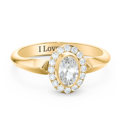 "Royal" Bezel Set Oval Cluster Ring