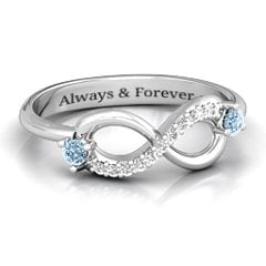 Double Stone Infinity Accent Ring