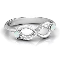 Double Stone Infinity Accent Ring