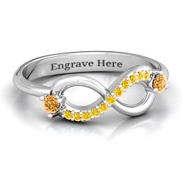 Double Stone Infinity Accent Ring