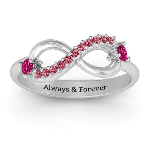 Double Stone Infinity Accent Ring