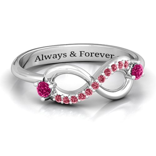 Double Stone Infinity Accent Ring