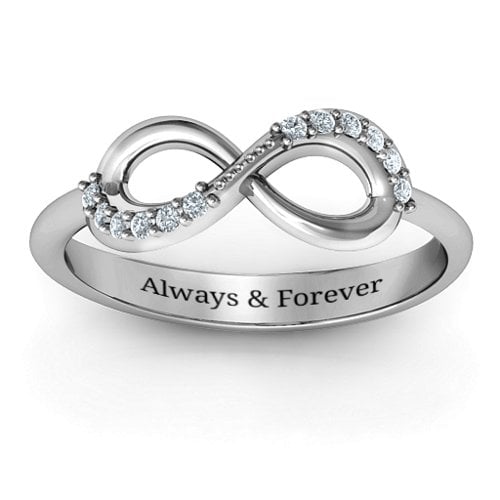Infinity Accent Ring – Sterling Silver with Diamond