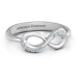 Infinity Accent Ring in 925 Sterling Silver with Diamond