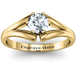 Solitaire Split Shank Ring