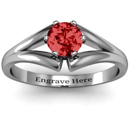 Solitaire Split Shank Ring