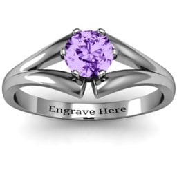 Solitaire Split Shank Ring