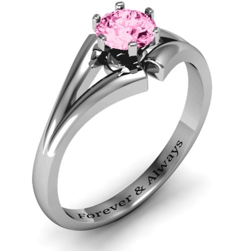 Solitaire Split Shank Ring