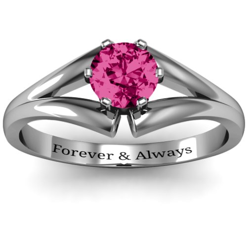 Solitaire Split Shank Ring