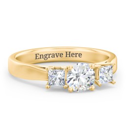 Three Stone Eternity with Princess Accents Ring