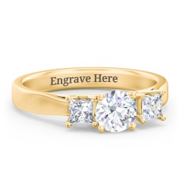 Three Stone Eternity with Princess Accents Ring