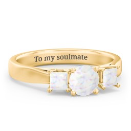 Three Stone Eternity with Princess Accents Ring