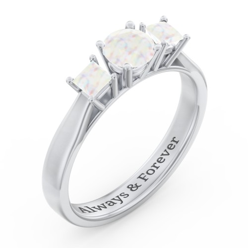 Three Stone Eternity with Princess Accents Ring