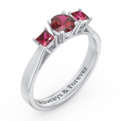 Three Stone Eternity with Princess Accents Ring