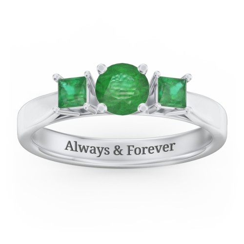 Three Stone Eternity with Princess Accents Ring