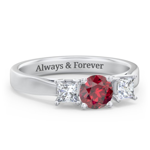 Three Stone Eternity with Princess Accents Ring