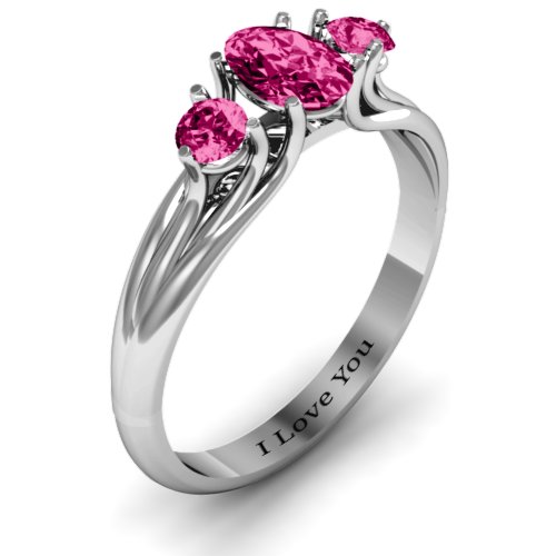 Three Stone Oval Centre Ring