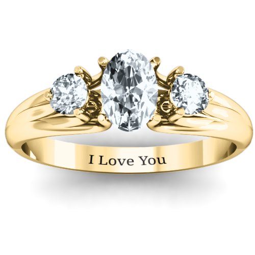 Three Stone Oval Centre Ring