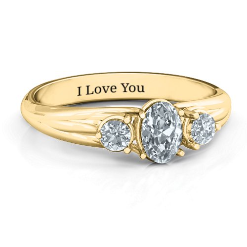 Three Stone Oval Centre Ring