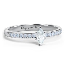 Elegant Marquise with Accent Band Ring