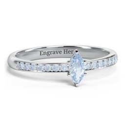 Elegant Marquise with Accent Band Ring