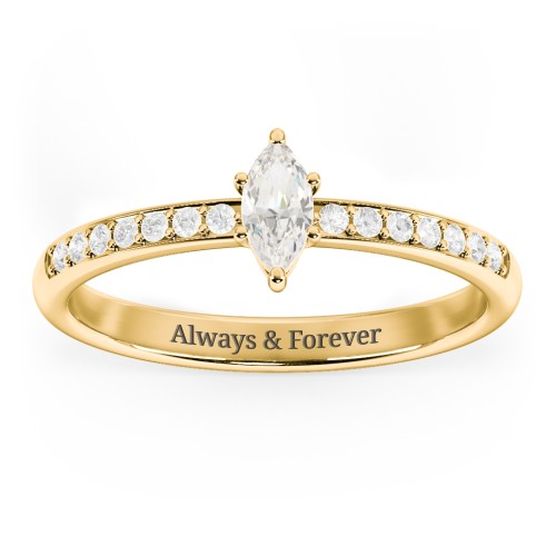 Elegant Marquise with Accent Band Ring