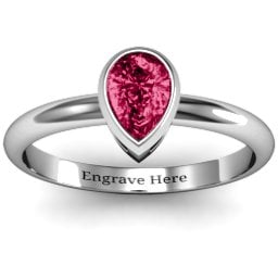 Pear with Raised Bezel Set Ring