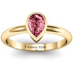 Pear with Raised Bezel Set Ring