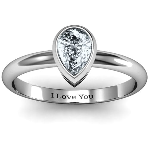 Pear with Raised Bezel Set Ring