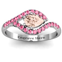 Golden Eye Pear Ring with Accent Infusion