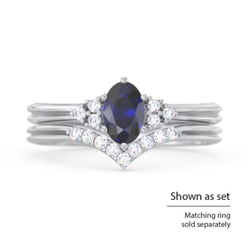 Solitaire Oval with Triple Accents Ring