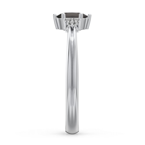 Solitaire Oval with Triple Accents Ring