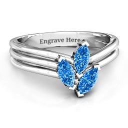 Triple Marquise Collage Ring