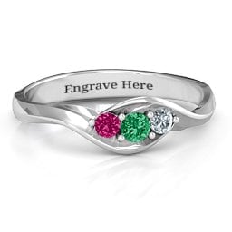 Triple Stone Swirl Ring