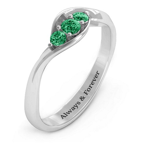 Triple Stone Swirl Ring