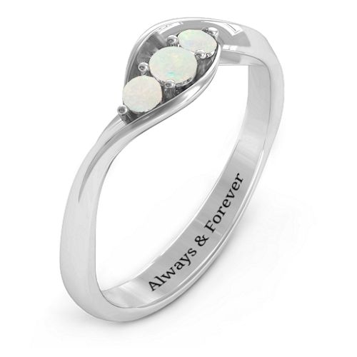 Triple Stone Swirl Ring