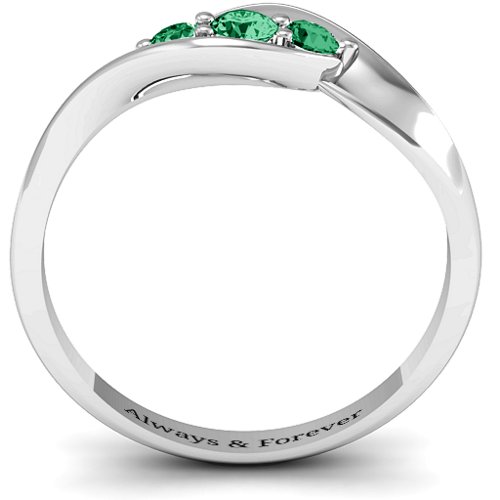 Triple Stone Swirl Ring