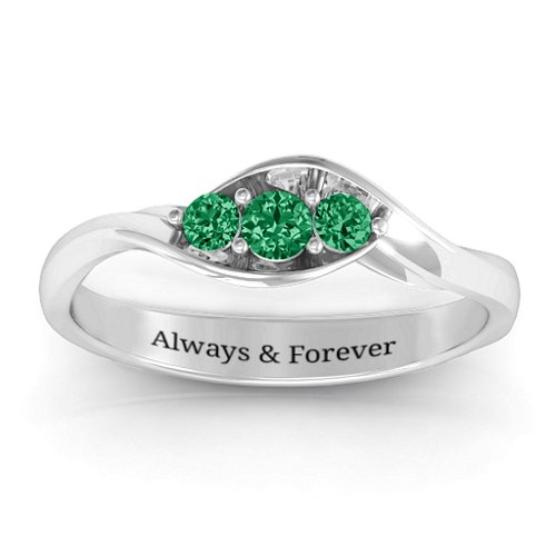Triple Stone Swirl Ring