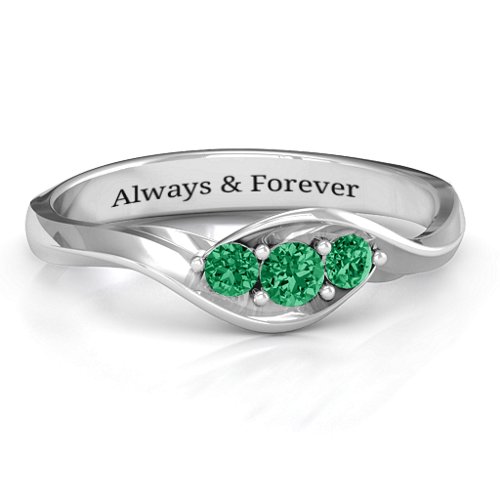 Triple Stone Swirl Ring
