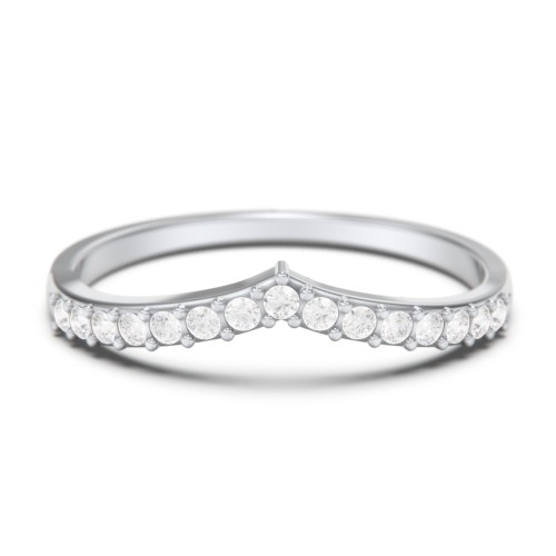 Tiara Accented Stacking Band – Sterling Silver with White Premium Zirconia
