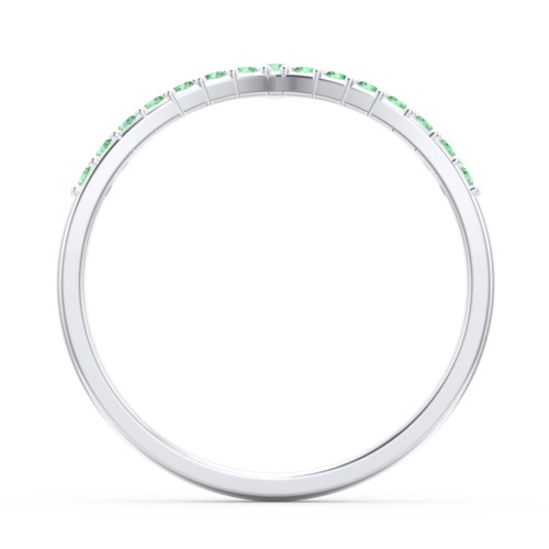 Tiara Accented Stacking Band – Sterling Silver with Green Premium Zirconia